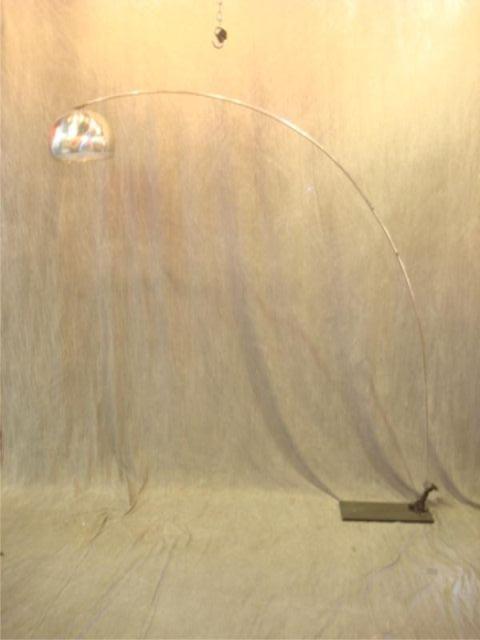 Appraisal: Midcentury Chrome Arc Lamp From a Long Island home