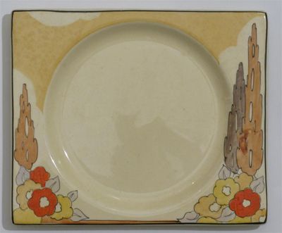 Appraisal: Orange Capri' a Clarice Cliff Bizarre Biarritz plate painted in