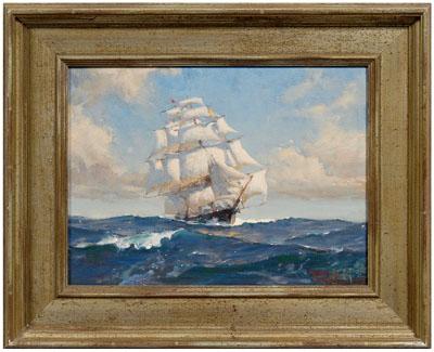 Appraisal: Robert Skemp maritime painting Robert Oliver Skemp Connecticut - clipper