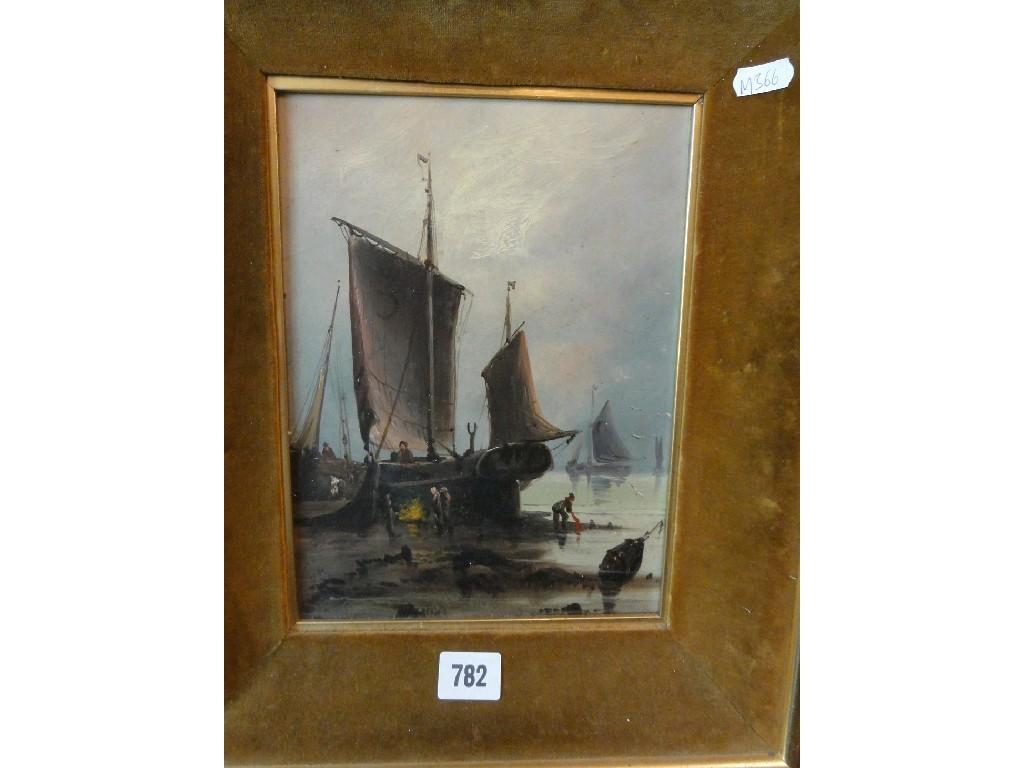 Appraisal: An oil painting on board of a coastal scene with