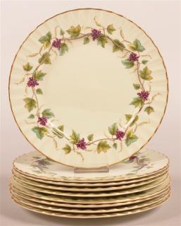 Appraisal: Nine Royal Worcester Bacchanal Pattern Plates Five measure - diam