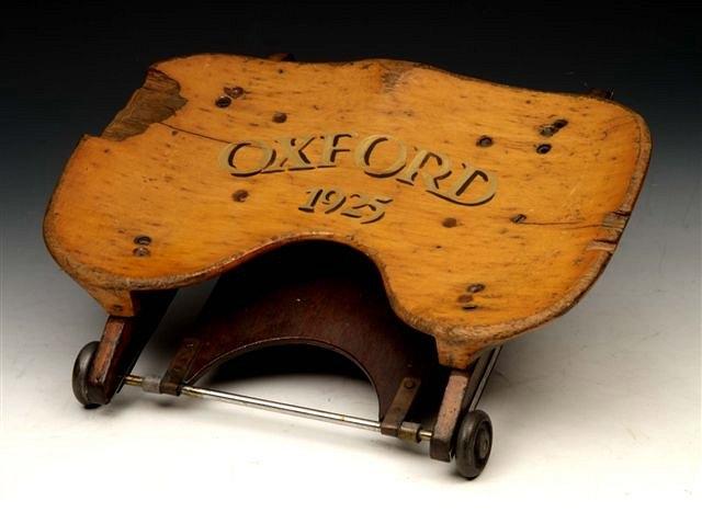 Appraisal: A OXFORD UNIVERSITY ROWING BOAT SEAT with gilt inscription wide