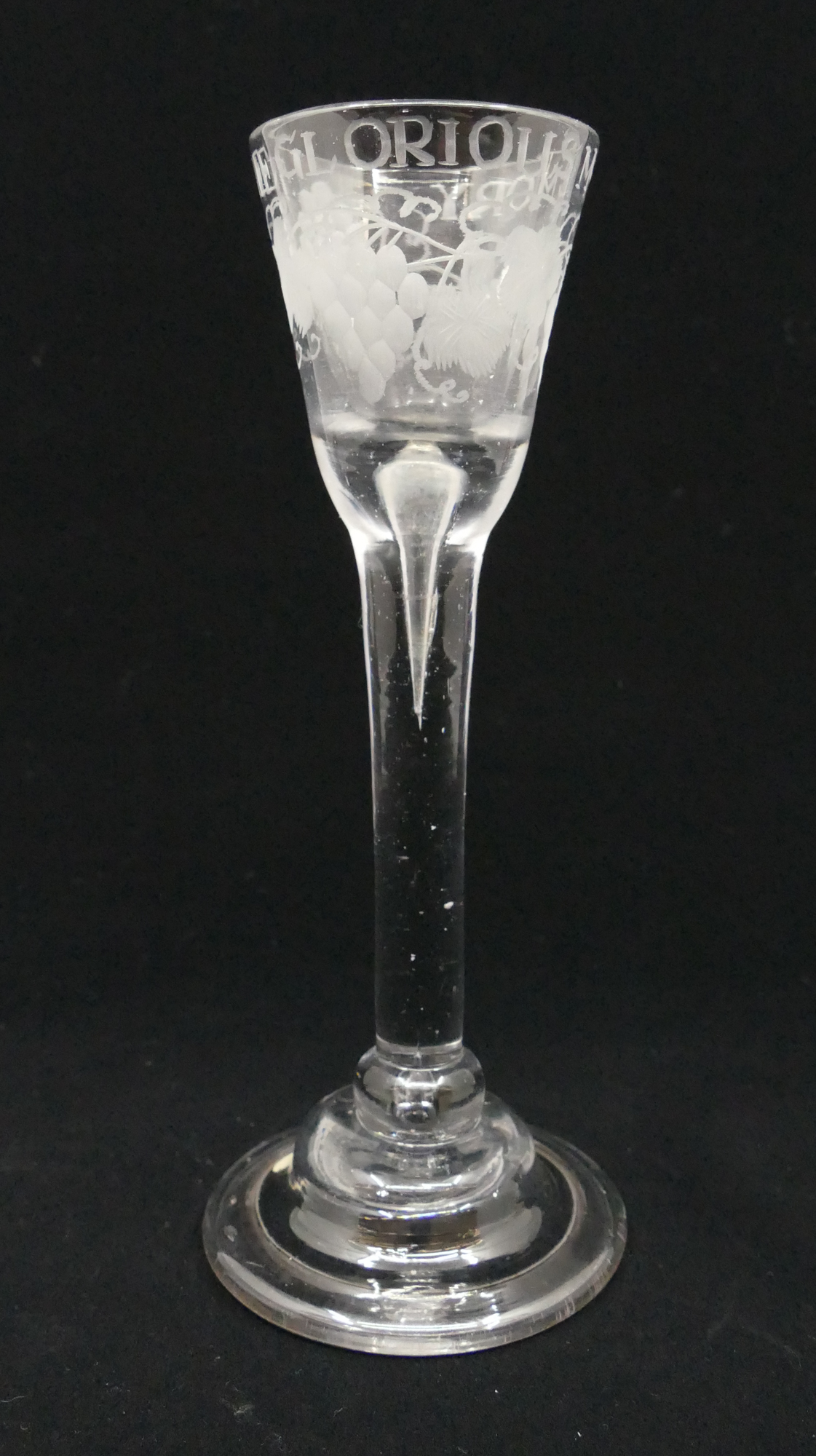 Appraisal: th Century English Williamite Wine Glass Engraved 'The Glorious Memory'