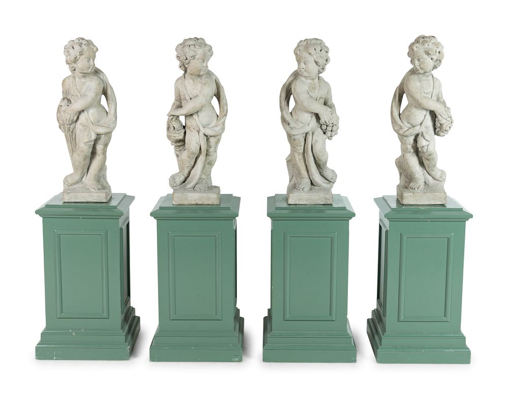 Appraisal: A Set of Four Composition Putti A Set of Four