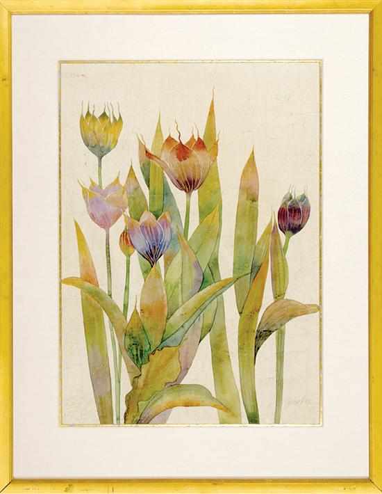 Appraisal: Janel Pahl California th century TULIPS mixed media photography framed