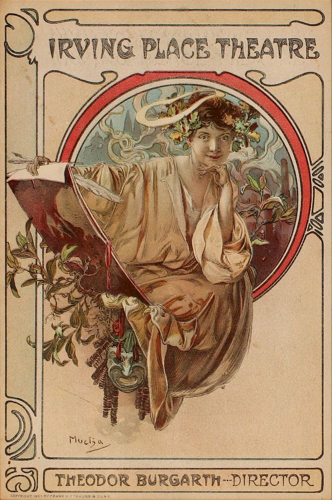 Appraisal: THEATRE PROGRAM COVER AFTER ALPHONSE MUCHA - Alphonse Maria Mucha