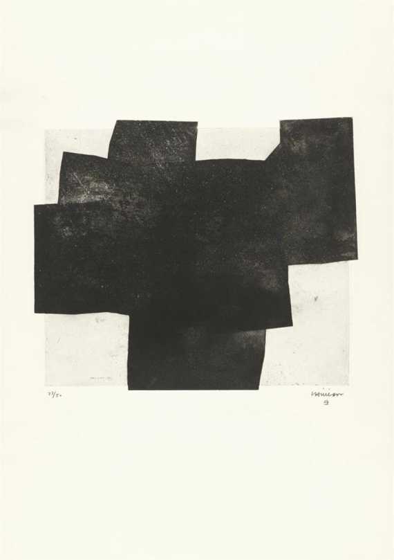 Appraisal: CHILLIDA EDOUARDO Gau Aquatint-etching Signed lower right Chillida Plate x