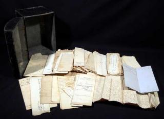 Appraisal: Pcs Hand Decorated ANTIQUE CORRESPONDENCE DOCUMENTS Single Estate Collection Document