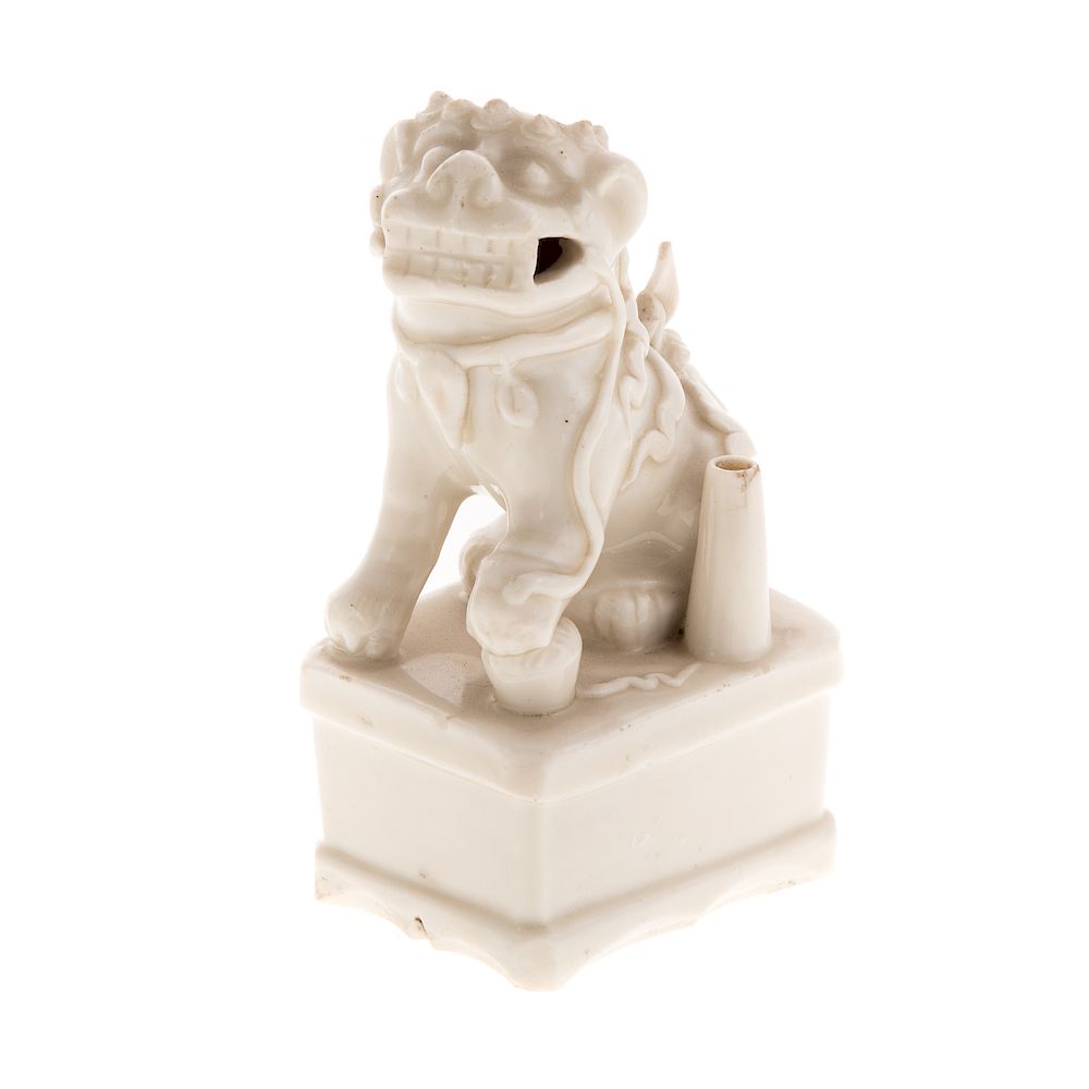 Appraisal: Chinese Blanc de Chine Foo Dog Joss Stick Holder th