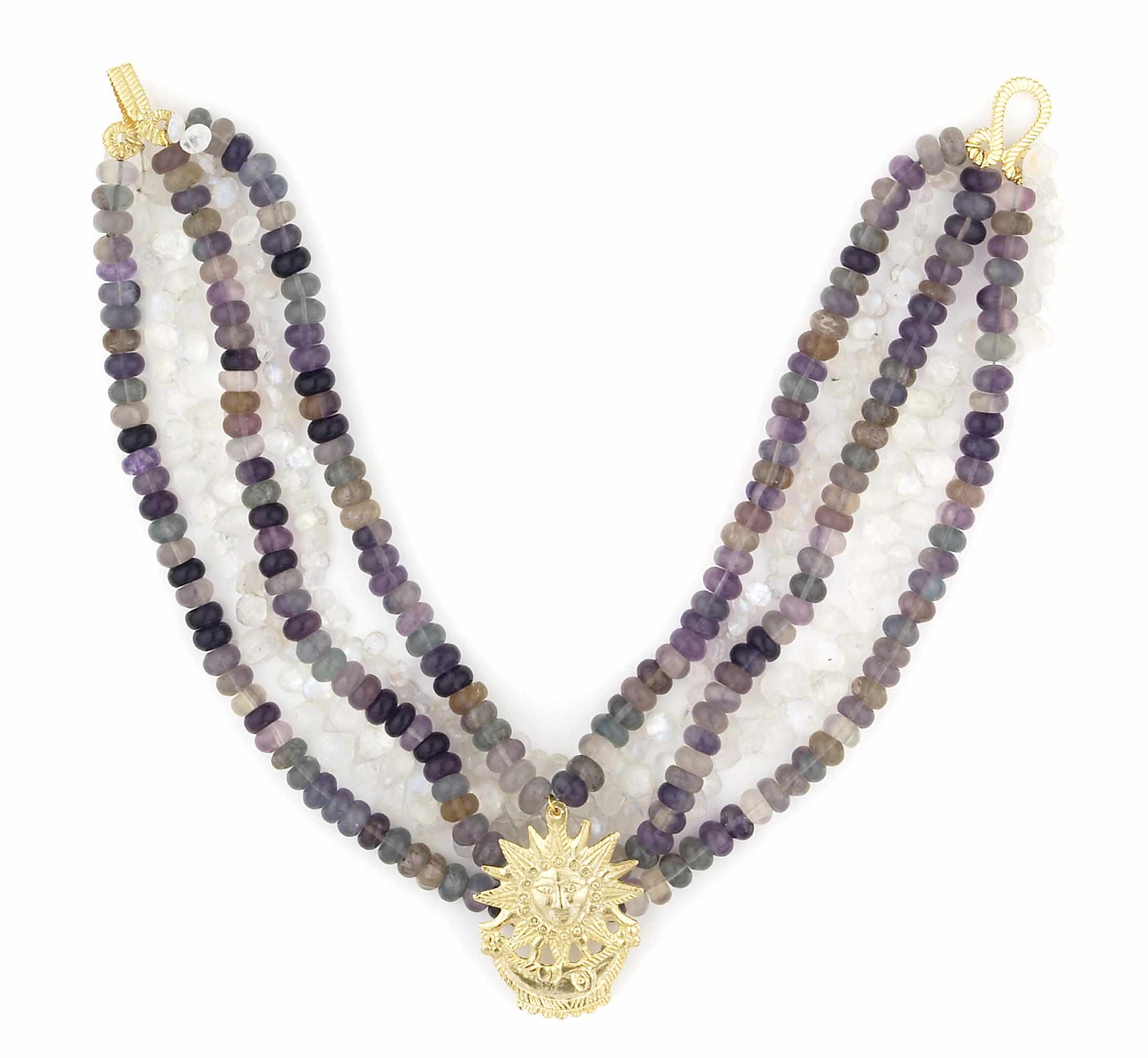 Appraisal: Tony Duquette American - sA fluorite moonstone bead and vermeil