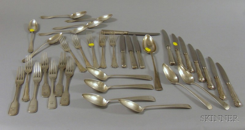 Appraisal: Group of Assorted Continental Silver Flatware twelve forks twelve place