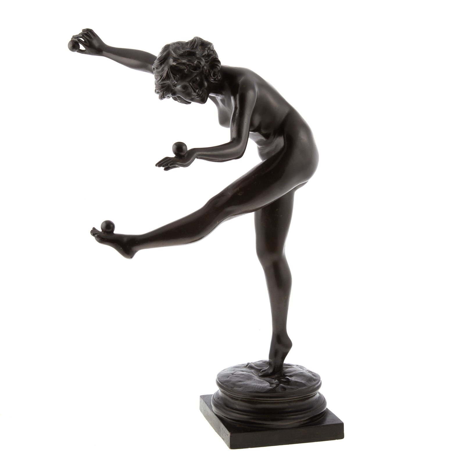 Appraisal: POMPEIAN BRONZE EXOTIC DANCER Circa s standing bronze clad female