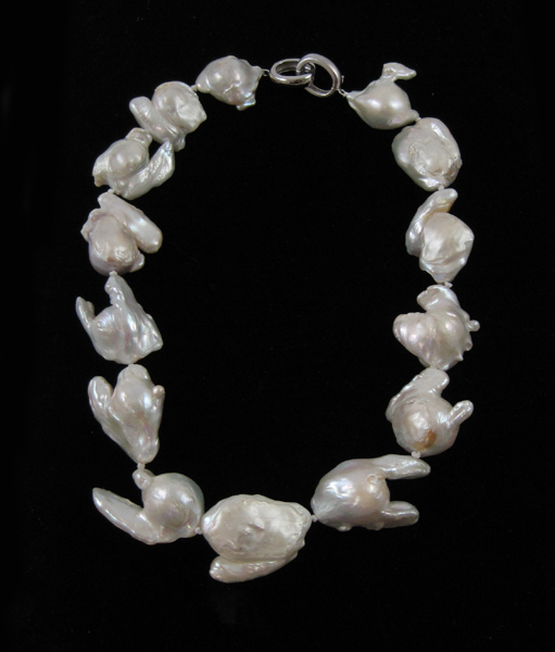 Appraisal: PRINCESS LENGTH WHITE BAROQUE PEARL NECKLACE measuring inches in length