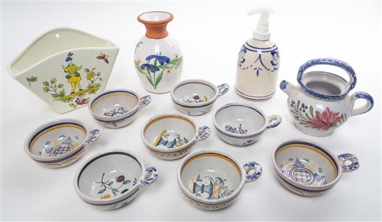 Appraisal: Sale Lot A Group of French Pottery Articles comprising a