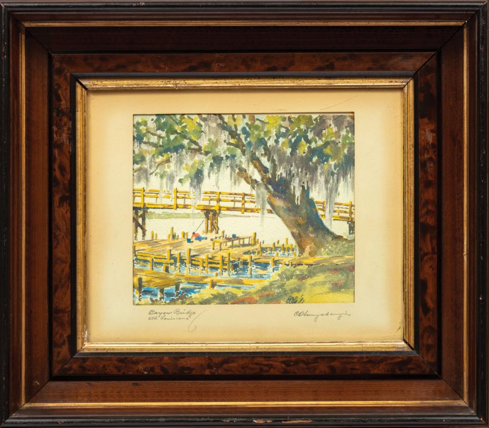 Appraisal: Charles Longabaugh American New Orleans - Bayou Bridge Old Louisiana