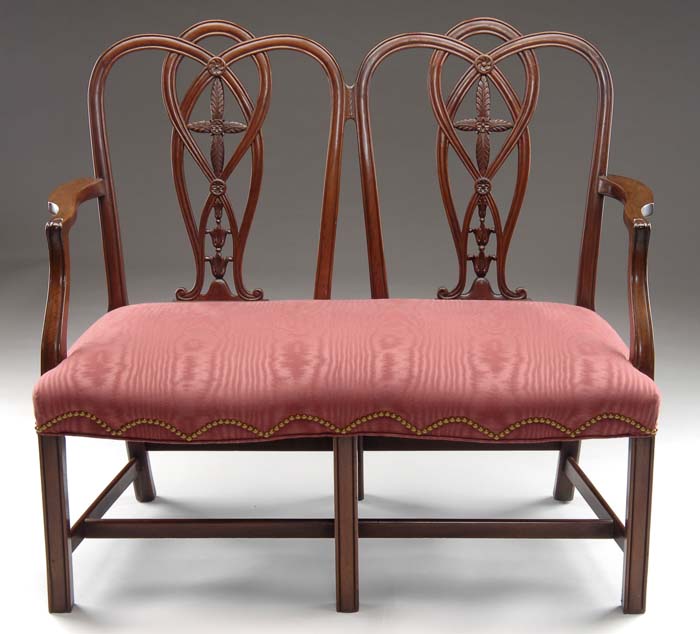 Appraisal: FINE GEORGIAN STYLE CHAIR BACK SETTEE Mahogany double back settee