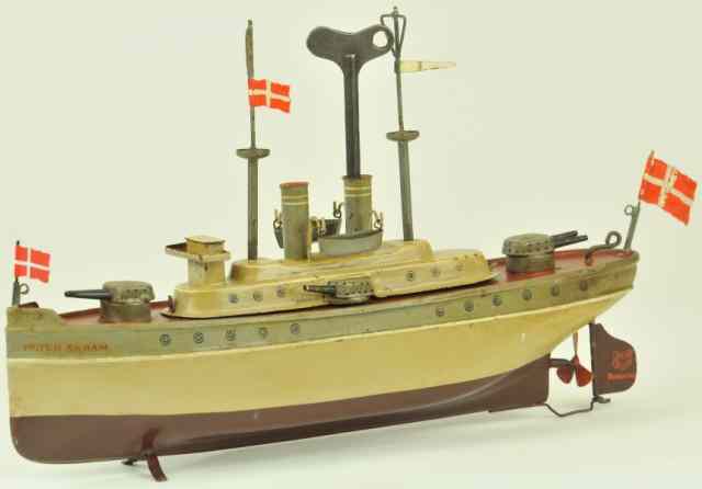 Appraisal: MARKLIN BATTLESHIP ''PETER SCRAM'' Germany c - hand painted battleship