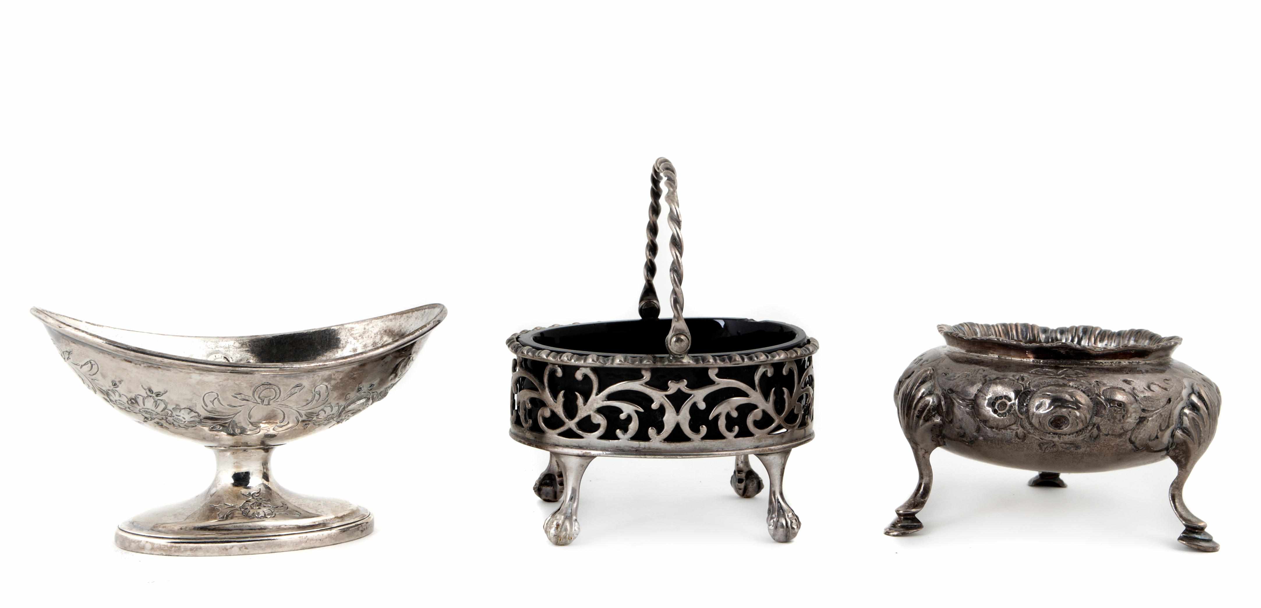 Appraisal: George III silver set of four pedestal salt cellars by