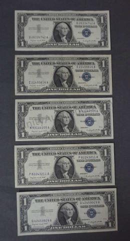 Appraisal: -A Series Dollar Silver Certificates in assorted numbers as follows