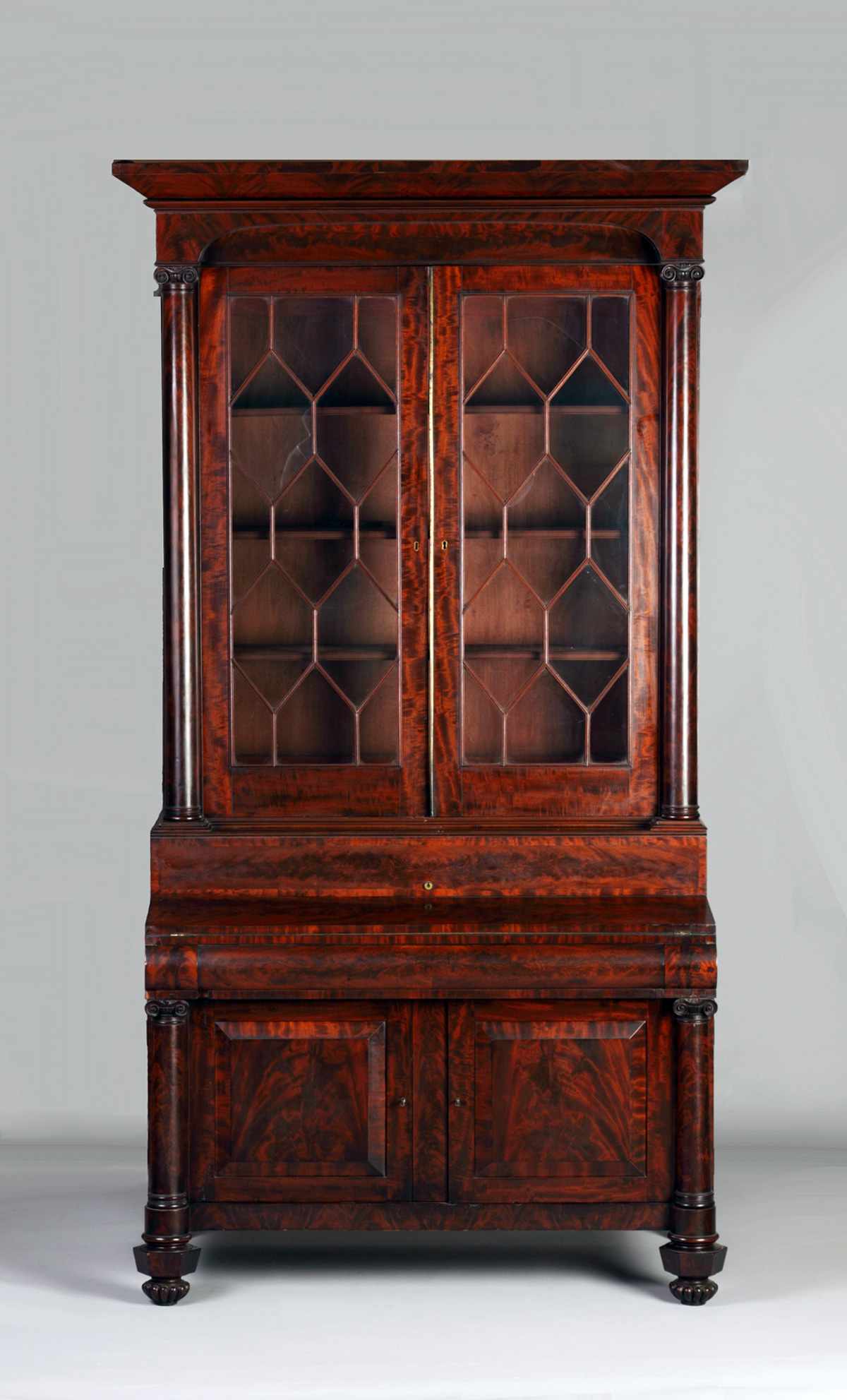 Appraisal: Empire Secretary Bookcase attr to Joseph Meeks NY Mahogany Side