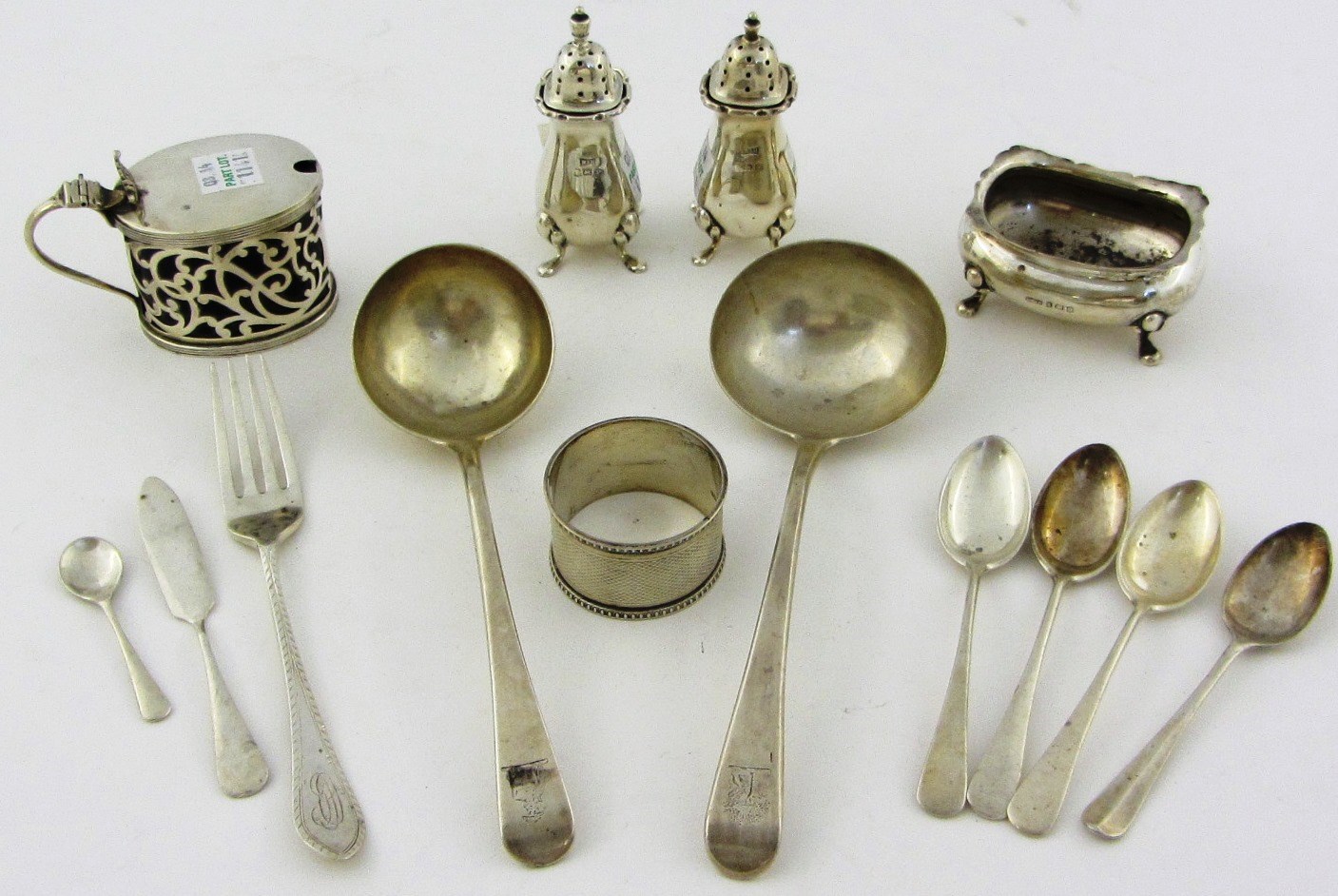 Appraisal: Silver and silver mounted wares comprising two Old English pattern