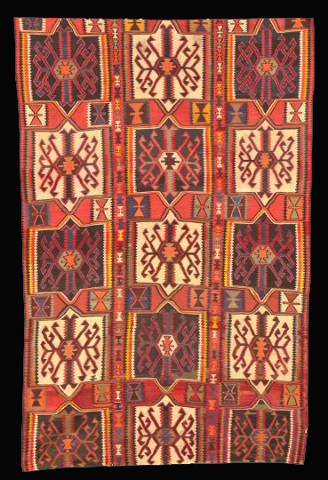 Appraisal: Antique Caucasian Kuba Kilim Carpet ' x '