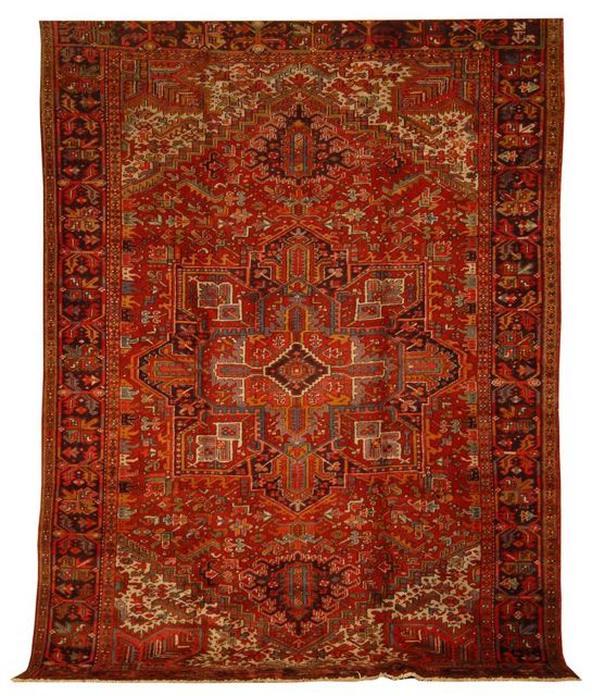 Appraisal: ORIENTAL RUG HERIZ ' x ' Central gabled medallion in