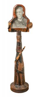 Appraisal: Clyde Huyck b Mixed Media Sculpture Lindbergh Standing mixed media