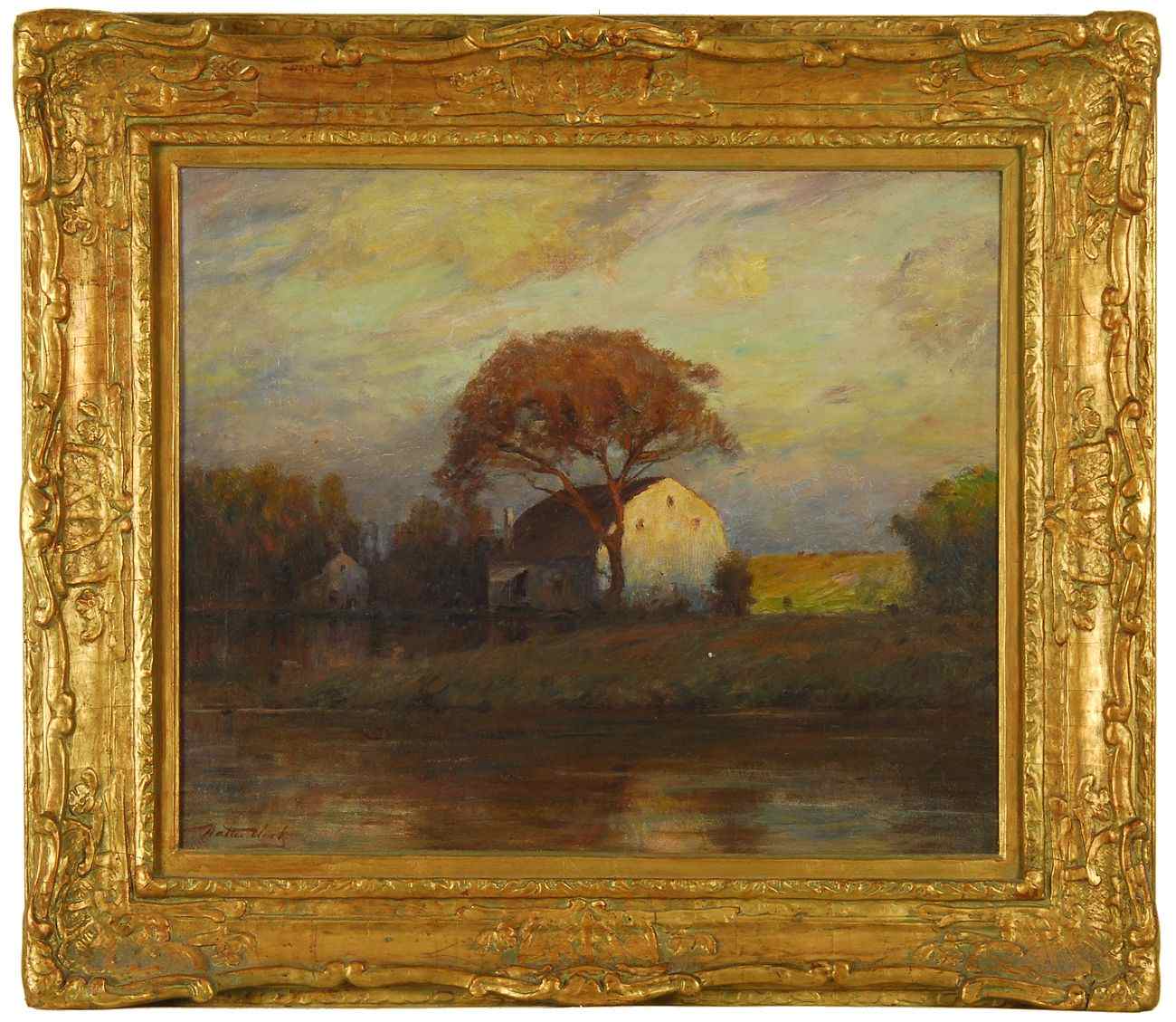 Appraisal: WALTER CLARKAmerican - Tonalist landscape New England farm scene Signed