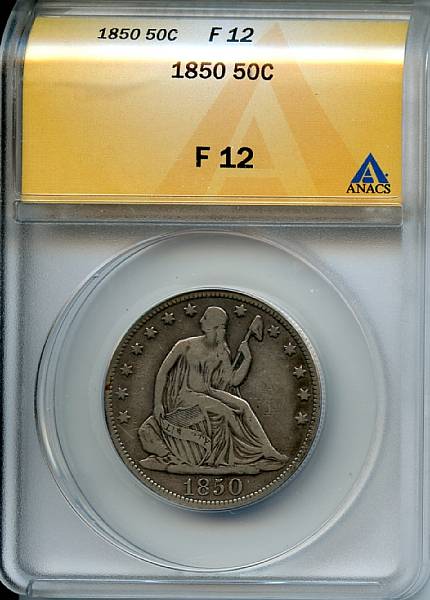 Appraisal: C Fine ANACS Smooth even wear and deep charcoal patina