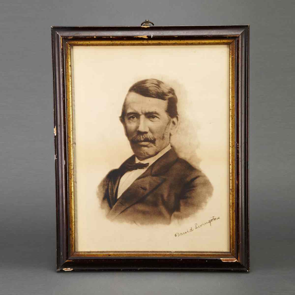 Appraisal: David Livingston Singed Albumin Portrait c period frame with gilt