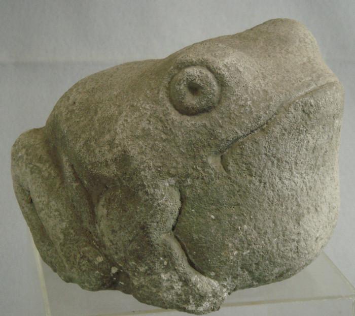 Appraisal: carved stone frogs cast stone frog and a carved stone