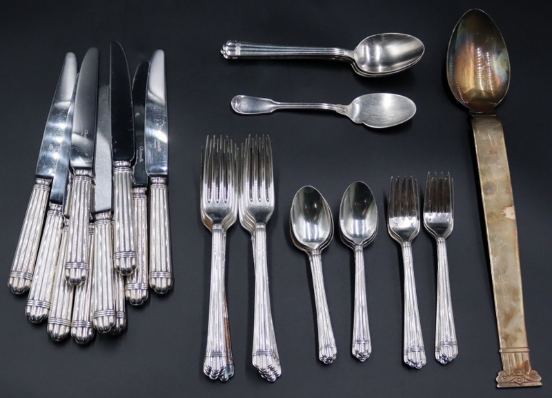 Appraisal: SILVERPLATE PC CHRISTOFLE ARIA FLATWARE SET Christofle silverplate Aria flatware