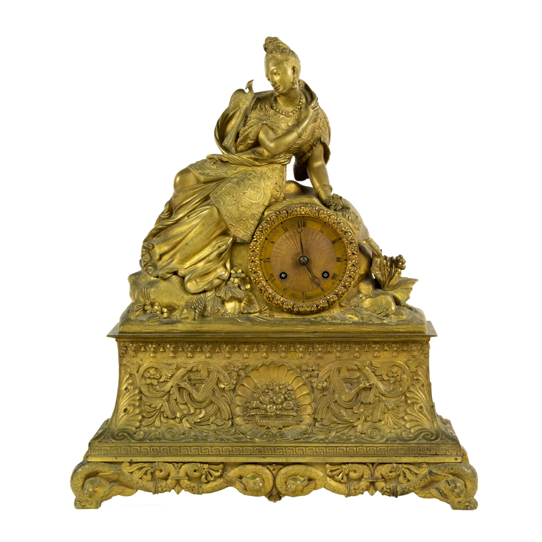 Appraisal: A Louis Philippe gilt bronze figural mantel clock second quarter