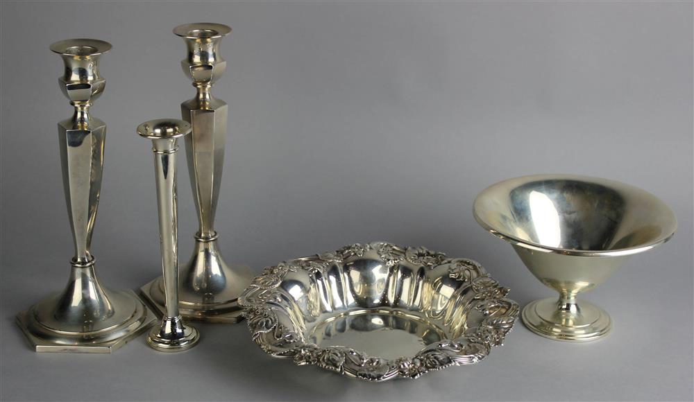 Appraisal: FIVE PIECES OF AMERICAN SILVER INCLUDING A TIFFANY FOOTED BOWL