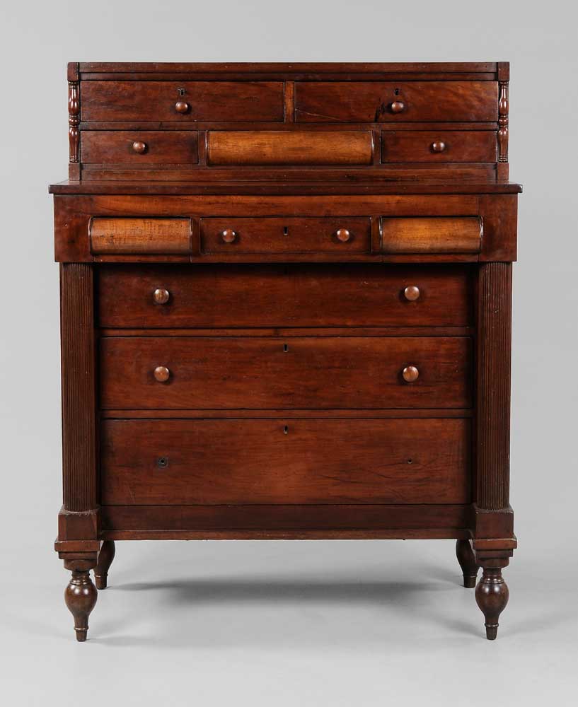 Appraisal: Rare Alabama Cherry and Tiger Maple Chest attributed to Alabama