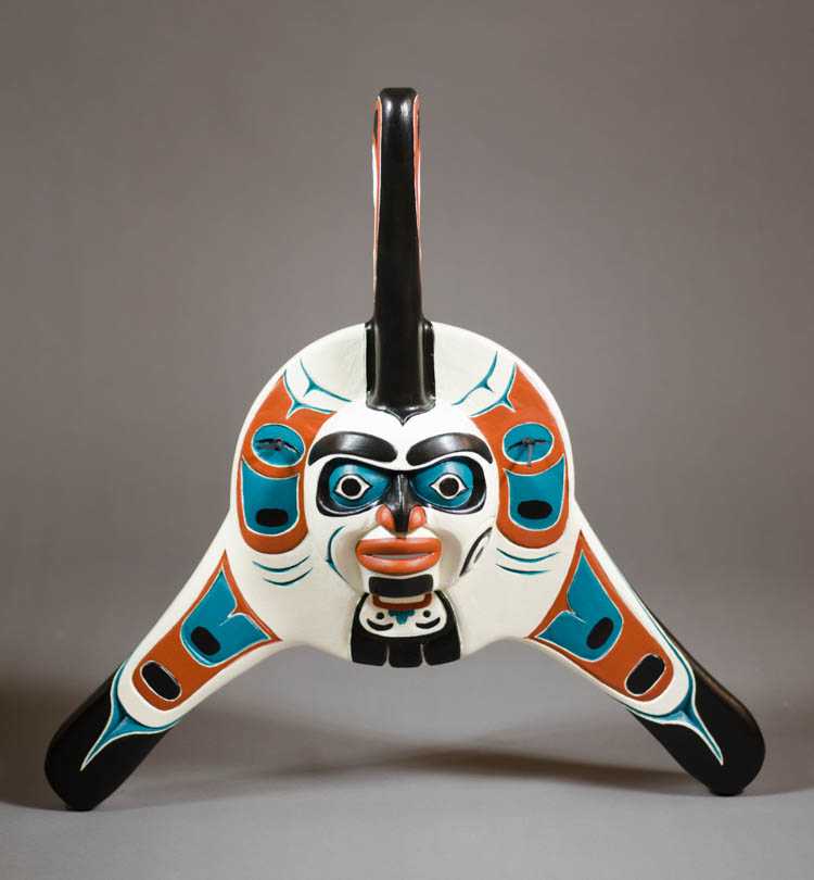 Appraisal: RAY REX LOSEY CARVED AND PAINTED WOOD MASK Portland Oregon