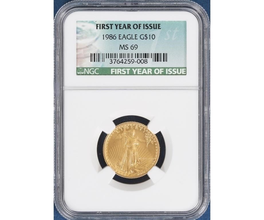 Appraisal: gold ten dollar Eagle coin M clad cased x ounce