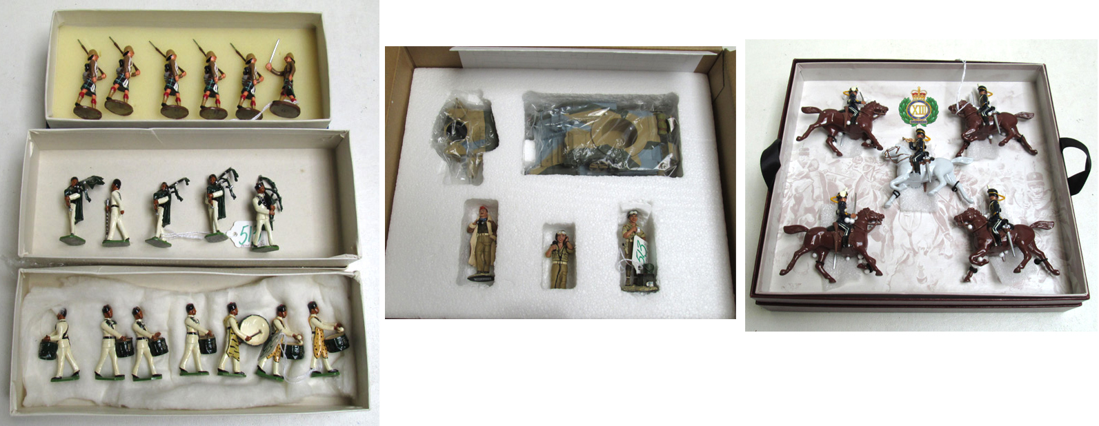 Appraisal: FIVE BOXED TOY SOLDIER SETS by Ducal th Queen Elizabeth's