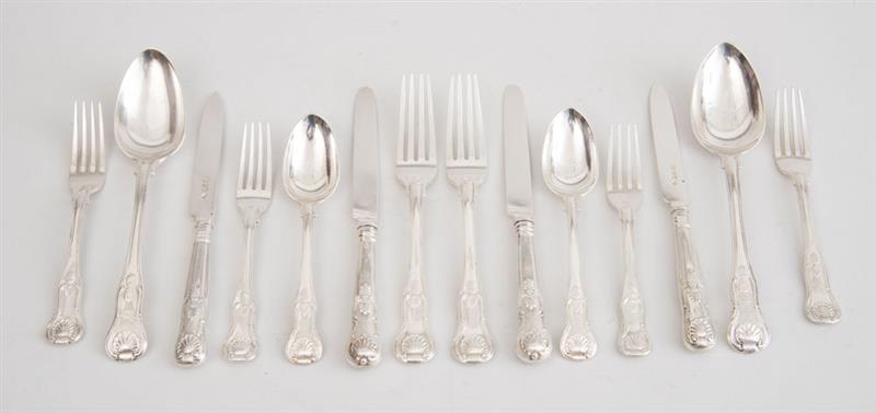 Appraisal: ASSEMBLED ONE-HUNDRED-TEN-PIECE GEORGIAN AND LATER SILVER FLATWARE IN THE FIDDLE