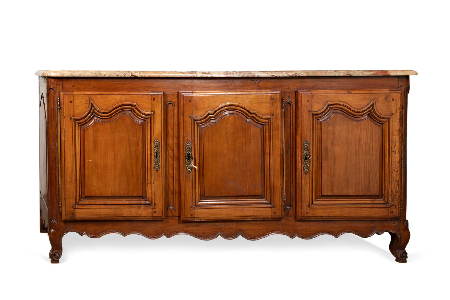 Appraisal: LOUIS XV PROVINCIAL STYLE WALNUT BUFFET French Louis XV Provincial