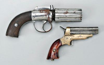 Appraisal: Two pepper box pistols Sharp s second model caliber with