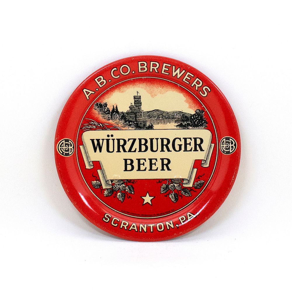 Appraisal: A B Co Brewers Wurzburger Tip Tray Reference n a