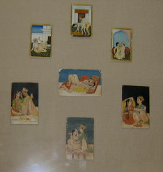 Appraisal: SEVEN MUGHAL SHRINGARA MINIATURES Hand painted erotic scenes on ivory