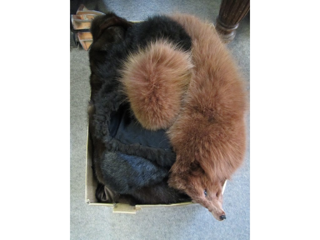 Appraisal: Lot comprising two fur coats and stoles