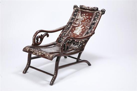 Appraisal: LOUNGE CHAIR Probably China st half- th century hardwood and