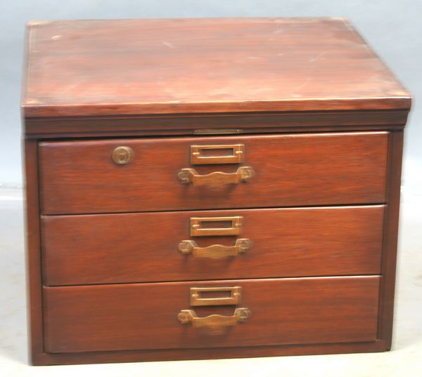 Appraisal: Circa - mahogany three-drawer file x x EST '