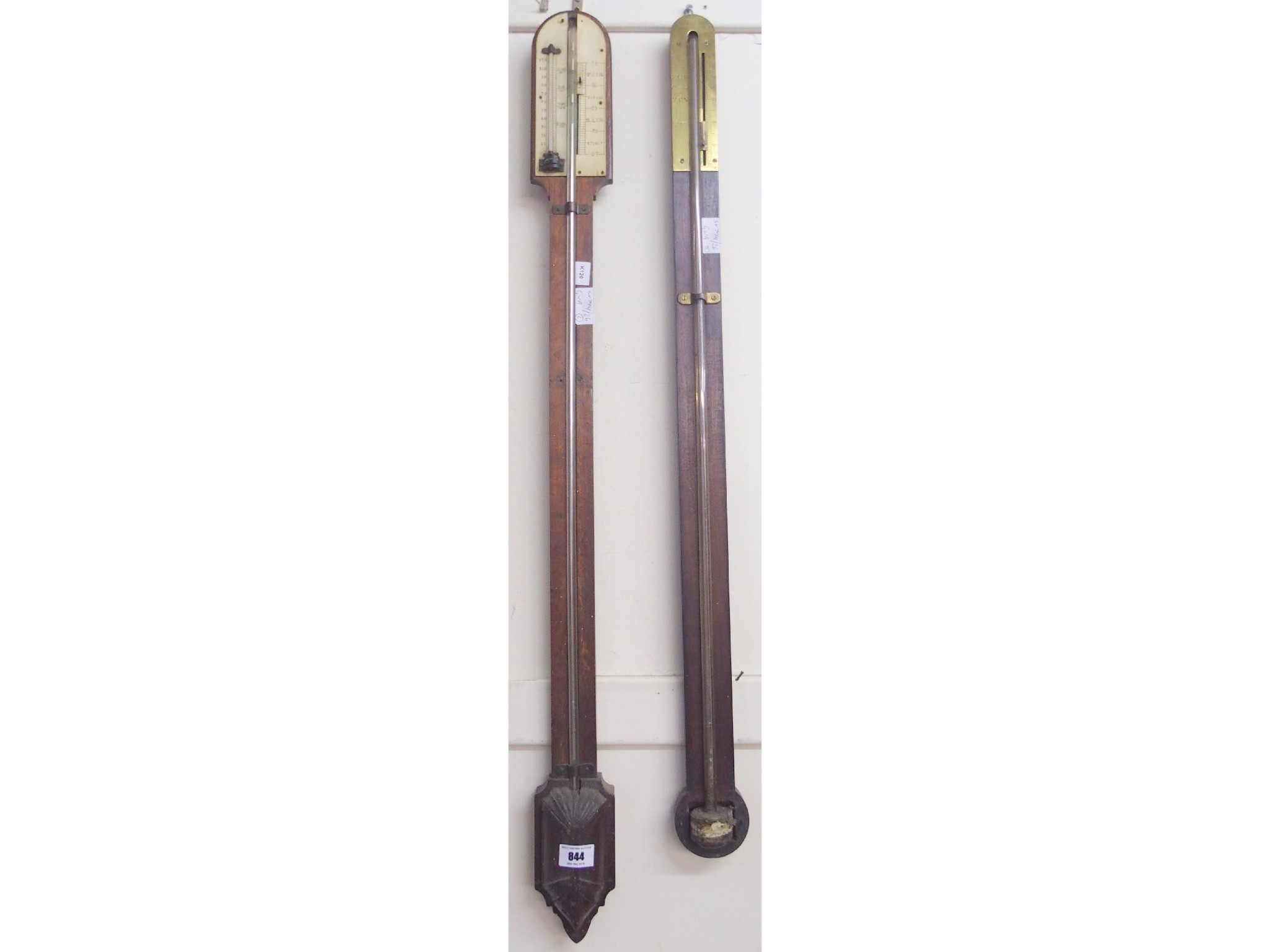 Appraisal: An A Adie Edinburgh mahogany stick barometer and another barometer