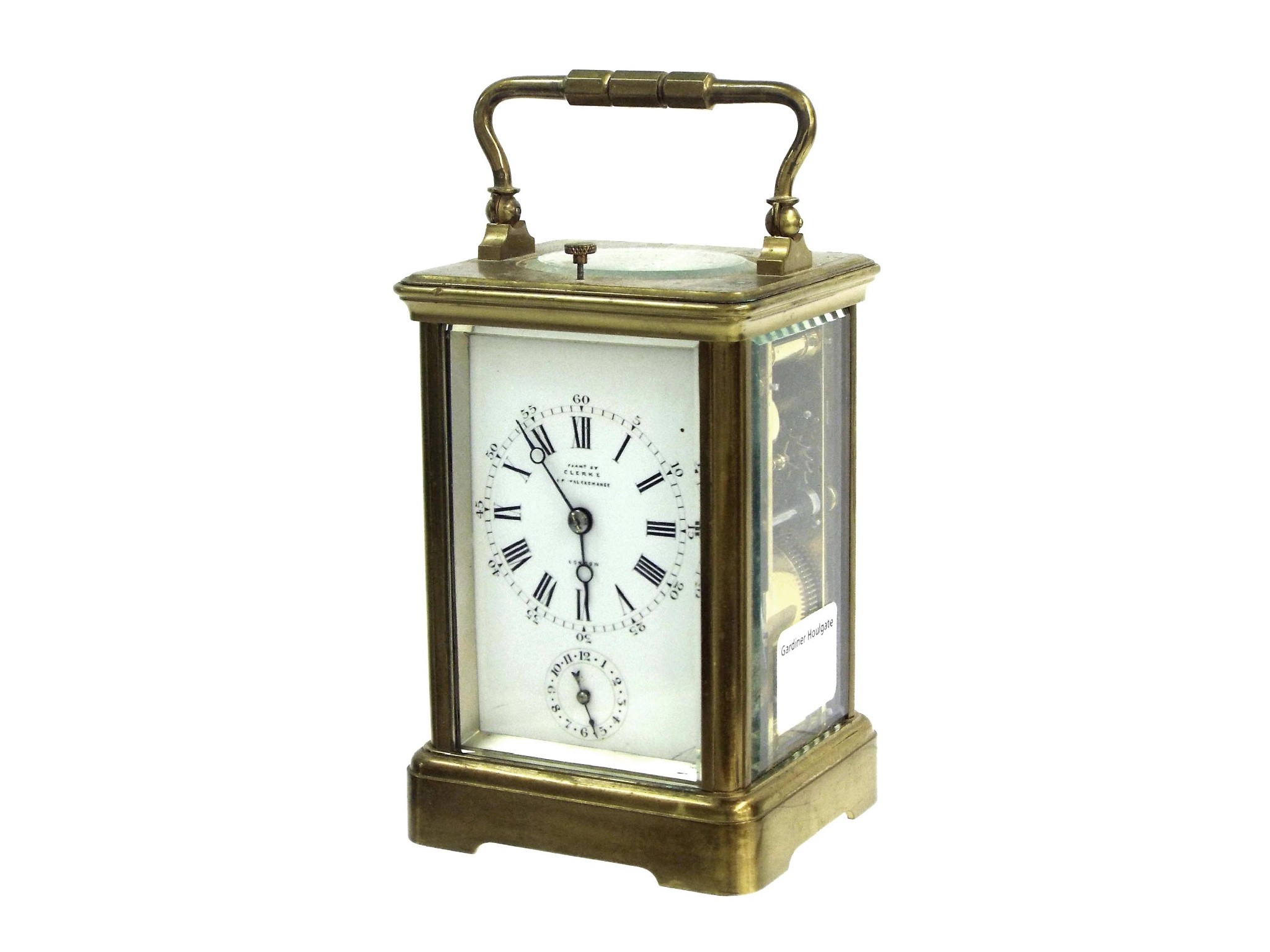 Appraisal: French repeater carriage clock with alarm and striking on a