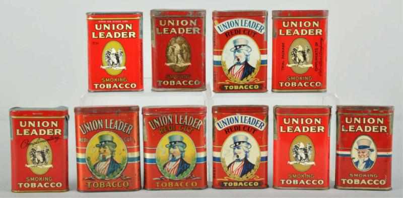 Appraisal: Lot of Assorted Union Leader Pocket Tins Description Nice grouping